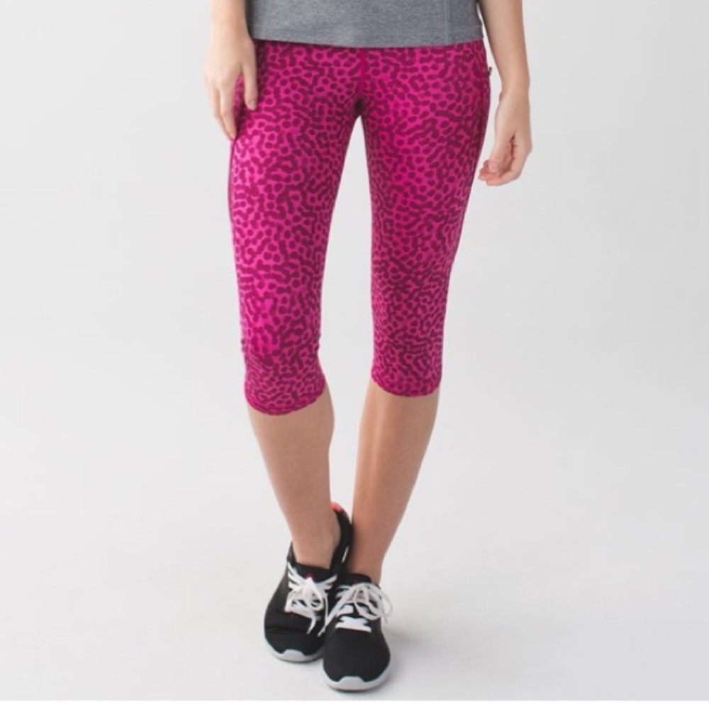 Lululemon Run: Top Speed Crop - Ace Spot Pink
